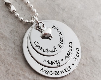 Grandmas blessings necklace for grandma gift for grandma nana mimi nannie mothers day gift with names custom necklace with kids names mom