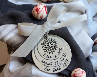 SALE Personalized Christmas Ornament She said YES Engagement Ornament First Christmas as Mr. and Mrs. Husband and Wife Holidays snowflake