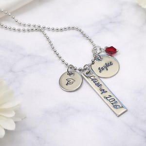 Personalized Graduation Necklace with Swarovski Crystal