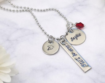 Personalized Graduation Necklace with Swarovski Crystal