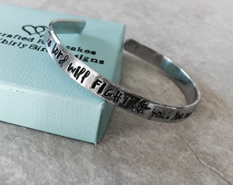 SALE the Lord will FIGHT for you you need only Be Still Exodus 14:14 hand stamped cuff bracelet with custom wording strength encouragement