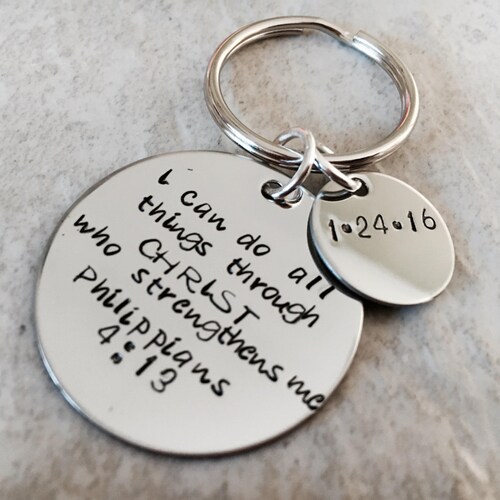 Philippians 4:13 Keychain Bible Verse Keychain I Can Do All | Etsy