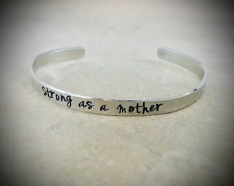 Strong as a mother bracelet cuff bracelet personalized jewelry personalized bracelet mom tribe gift for mom gift for her custom jewelry sale