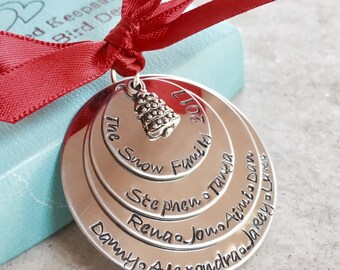 SALE Personalized Family Christmas Ornament with names grandparents gift for mom and dad christmas tree ornament custom ornament for family