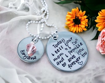 Personalized necklaces step daughter necklace wedding gift for daughter today I tell your mom I do but promise you forever too dad I do