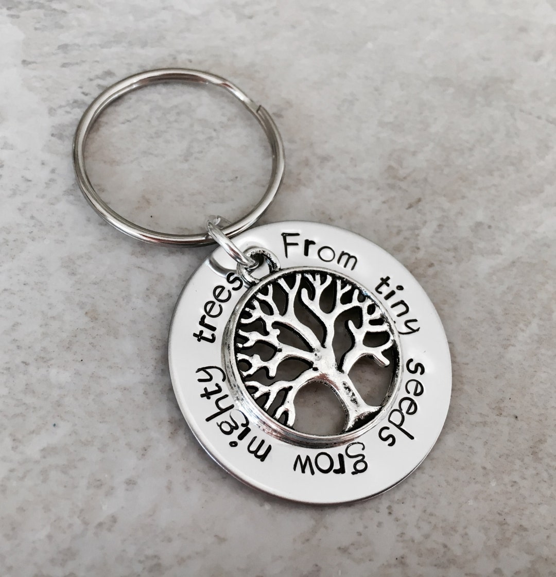 From Tiny Seeds Grow Mighty Trees Hand Stamped Personalized Necklace ...