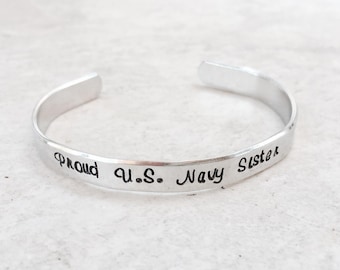 Sale Proud US Navy sister military army navy marine corps Air Force coast guard deployment jewelry navy mom army mom boot camp gift support