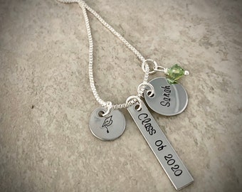 Sale!  Graduation necklace class of 2018 personalized graduation gift high school graduation college graduation with Swarovski crystal
