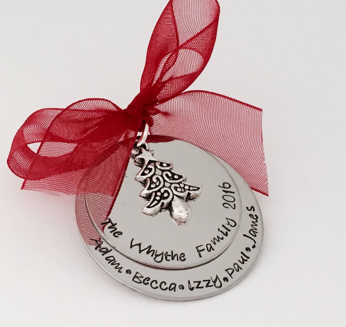 Personalized Family Christmas Ornament With Christmas Tree Etsy