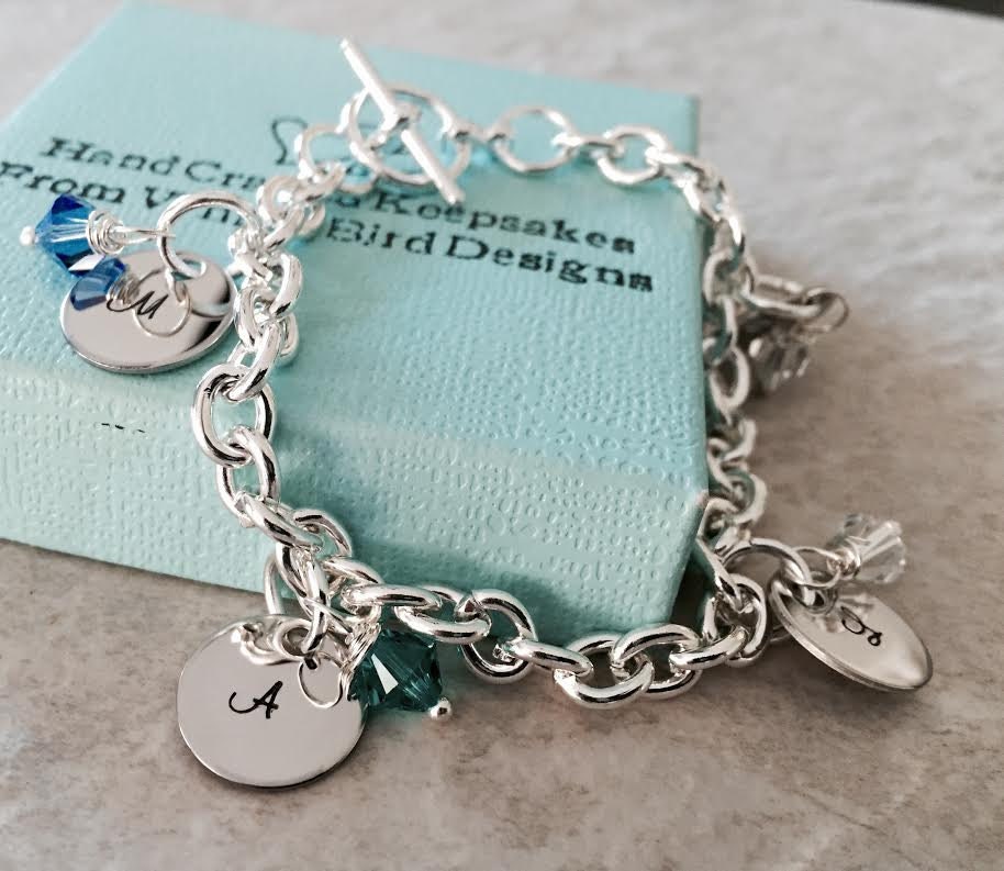 Personalized Charm bracelet with monogrammed initials and Etsy