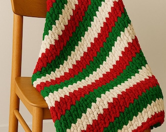 Christmas Blanket handmade Christmas blanket holiday throw Christmas gift baby blanket cozy blanket chunky knit custom throw blanket