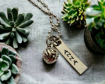 Personalized volleyball necklace personalized water polo necklace name charm volleyball charm water polo charm