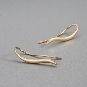 Gold or silver ear climbers wave earrings earring climbers gold earrings silver earrings