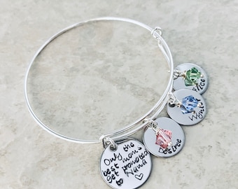 Only the best moms get promoted to grandma bracelet personalized gift for grandma with children's name and birthstones Nana Grammy nannie
