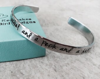 Sale I love you a bushel and a peck and a hug around the neck personalized hand stamped necklace custom engraved bracelet monogrammed gift