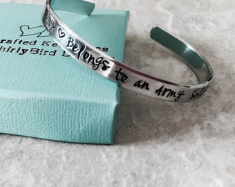 Sale!  My heart belongs to an army soldier army navy marine corps coast guard Air Force wife mom sister girlfriend personalized military