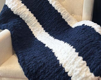 College colors blanket College Pride chunky knit blanket in handmade blanket throw blanket baby blanket chenille blanket super soft