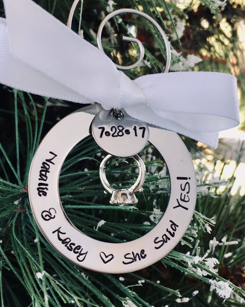 Personalized engagement ornament custom engagement ornament Etsy
