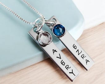 Personalized name necklace for mom mothers day gift for her necklace with kids names birthstone necklace custom necklace for mom monogrammed