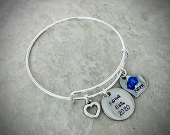 Personalized grandma bracelet for grandma monogrammed bracelet with child’s name bracelet for mom gift for mom new mom new grandma sale
