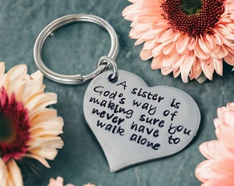 Custom ornament for sister A sister is God's way of making sure you never have to walk alone personalized gift for sister monogrammed gift