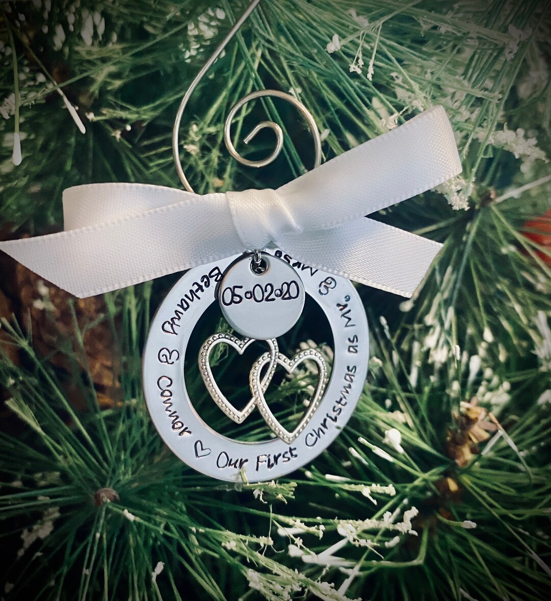 Personalized First Christmas Ornament Our First Christmas as Mr and Mrs ...