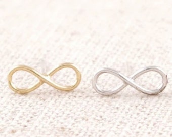 Gold or silver infinity earrings sterling silver earrings gold earrings sterling silver infinity jewelry gold infinity jewelry minimalist