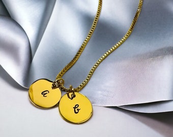Personalized Initial Necklace charm necklace gold initial necklace gold name necklace monogrammed initial necklace gift for her