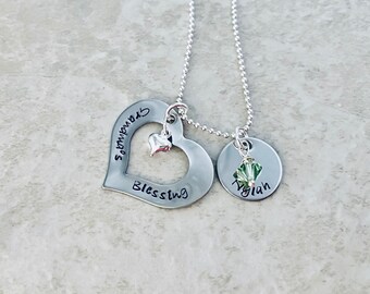 Grandma's Blessings necklace with children's names grandchildren's name gift for grandma mothers day gift mother's day jewelry name necklace