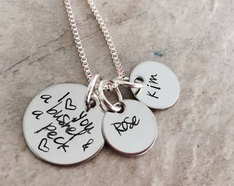 I love you a bushel and a peck personalized necklace set with name charms mothers necklace mom jewelry gift custom jewelry mothers day