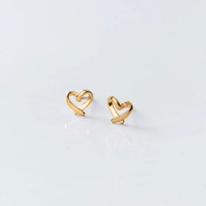 Gold heart earrings gift for her Valentine’s Day gift