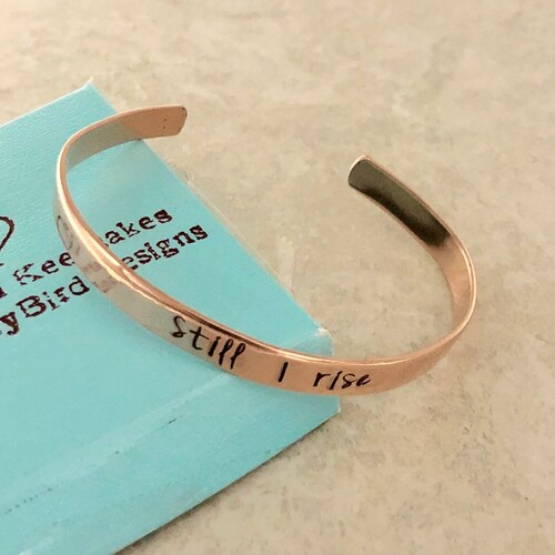 Personalized Cuff Bracelet Still I Rise Monogrammed Cuff Etsy