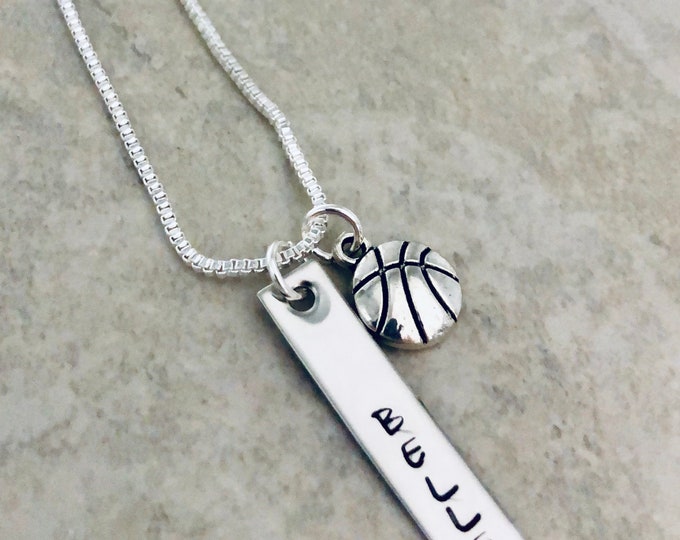 Personalized Basketball Charm Necklace With Name Charm Etsy