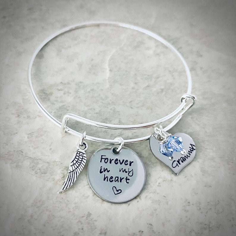 Forever in my heart memorial bracelet memorial jewelry angel | Etsy