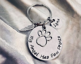 My Angel Has Paw Prints keychain