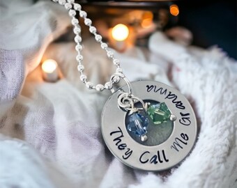 They call me grandma personalized necklace gift for grandma mimi nannie mothers day gift with birthstones custom jewelry we love grandma