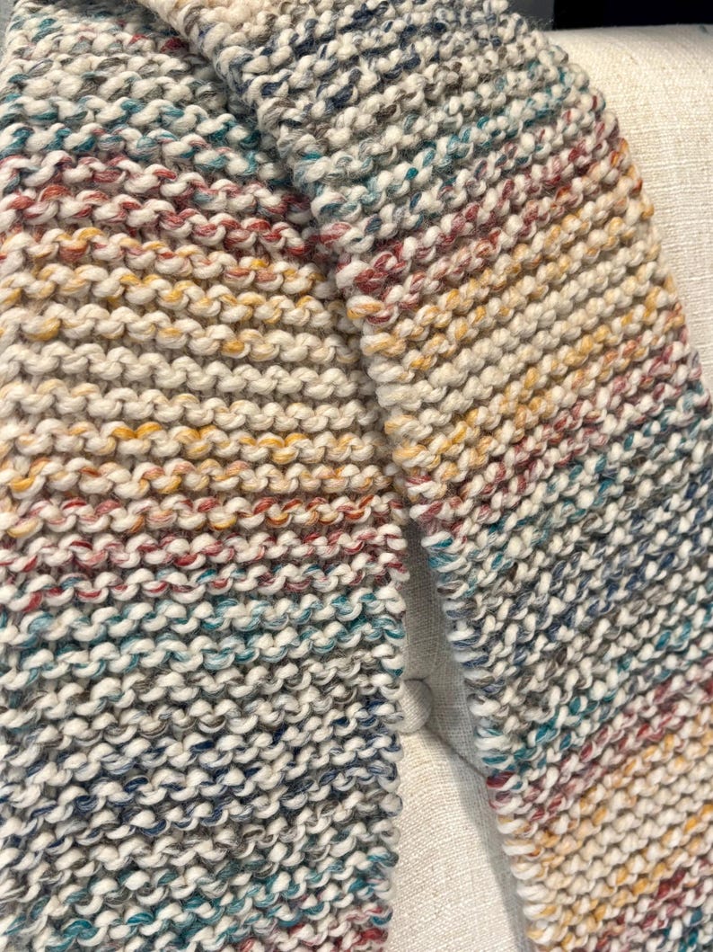 Cozy Hand Knit Wool Blend Scarf Chunky Knit Scarf - Soft Warm Cozy ...