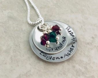 Personalized name necklace mothers necklace gift for mom grandma necklace gift for grandma godmother gift birthstone jewelry kids names