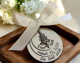 SALE Personalized Christmas Ornament She said YES Engagement Ornament First Christmas as Mr. and Mrs. Husband and Wife Holidays tree charm