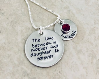 Personalized mothers necklace the love between a mother and daughter is forever custom necklace for mothers day gift necklace with children