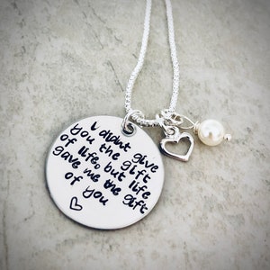 Adoptieketting, stiefdochter stiefmoedercadeau, hart met parel