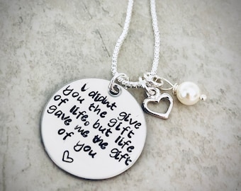I didn't give you the gift of life, but life gave me the gift of you adoption necklace stepdaughter stepchild stepfather stepmother jewelry