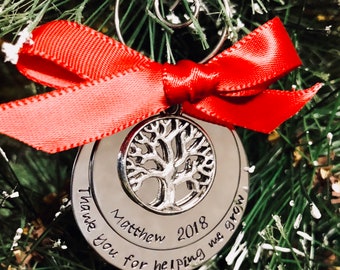 Personalized Teacher gift teacher Christmas ornament monogrammed ornament Christmas gift for teacher mentor educator personalized gift