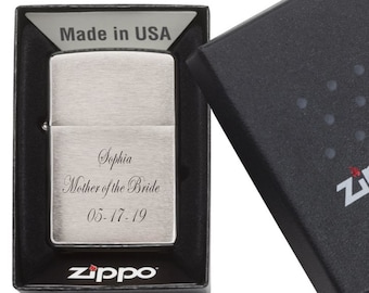 Personalized Zippo Lighter for Groomsmen , Engraved Groomsman Silver Brushed Zippo Lighter , Groomsmen Gift , Groomsmen Proposal