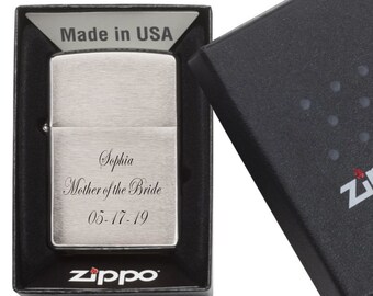 Personalized Silver Brushed Zippo Lighter: Engraved Groomsmen Gift