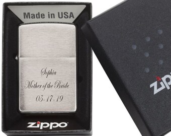 Personalized Silver Brushed Zippo Lighter: Engraved Gift