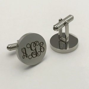 Personalized Cufflinks Engraved Customized Cuff links , Monogrammed ,Initial Cufflinks-Birthday Gift for Him, Men ,Dad ,Husband, Boyfriend