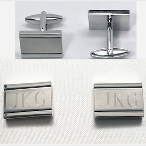 Personalized Silver Plated Cuff Links for Groomsmen , Groomsmen Cufflinks , Engraved Groomsman Cufflinks , Groomsmen Proposal