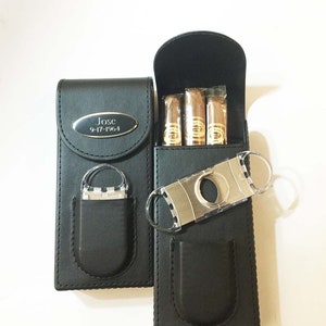 Personalized  Cigar Case & Cigar Cutter for Groomsmen , Groomsmen Case Case , Cutter , Engraved Groomsmen Cigar Case , Groomsmen Proposal