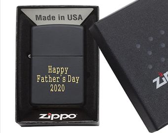 Engraved Black Matte Zippo Lighter, Anniversary Gift for Men